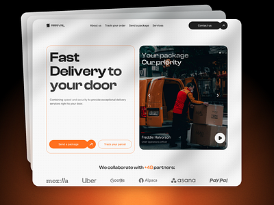 Hero Section for a Logistic Company branding design figma framer hero section illustration landing page logistics product design ui user experience user interface ux