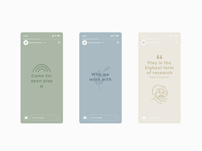 Branded instagram stories for Playwell branding colorful graphic design instagram instragram story kids brand pastal colors playful brand story design ui