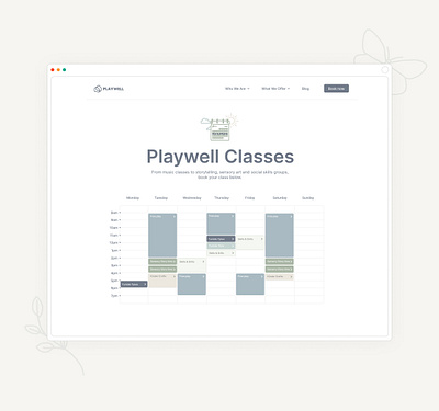 Website class calendar design calendar class schedule web design website design