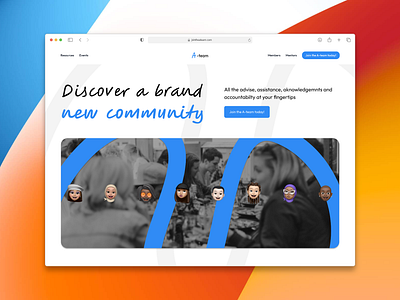 Community hero section exploration blue branding desktop graphic design hero section logo orange ui