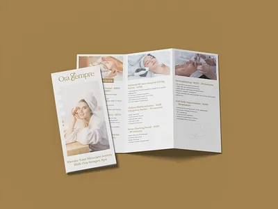 Modern Trifold Spa Brochure beauty trifold brochure graphic design modern spa brochure modern trifold brochure spa trifold brochure