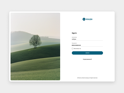Rivlen - Experience Sign In Screen barkahlabs breeze clean company crucial forgot password limited login marketing modern onboarding pain point password section sign in sleek target ui username ux