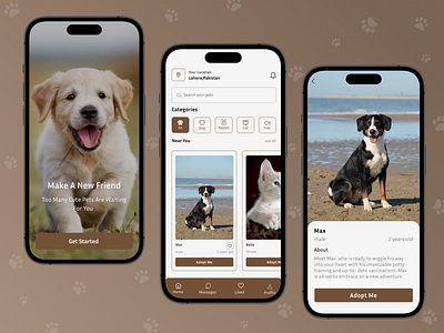 Pet Adoption App design figma ui