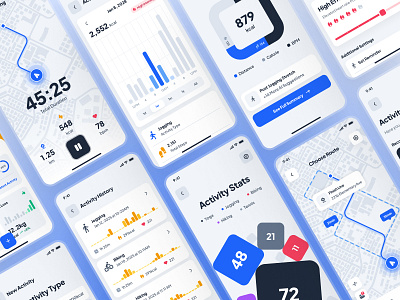 asklepios: AI Healthcare & Wellness App | Activity Tracker UIUX activity app activity monitoring app activity tracker activity tracker app chart ui clean fitness app gps ui health ui healthcare healthcare app healthcare ui kit jogging app minimal soft timer ui ui ui kit virtual care wellness app