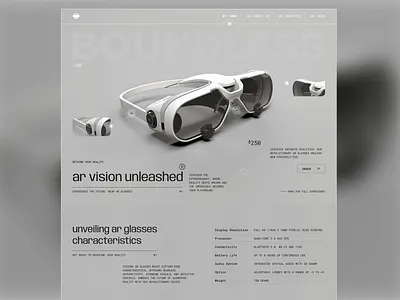 AR Devices Website ai ar concept design devices homepage interface minimal modern sajon ui ui design ux virtual reality vision vision pro visual identity vr web design website