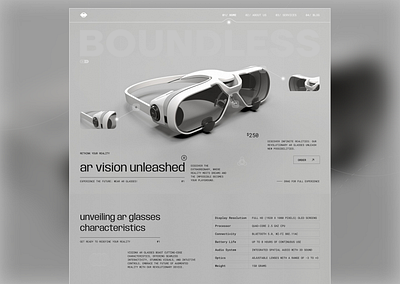 AR Devices Website ai ar concept design devices homepage interface minimal modern sajon ui ui design ux virtual reality vision vision pro visual identity vr web design website