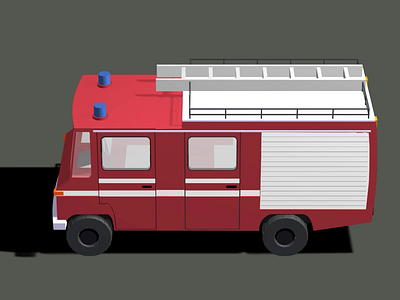 3d Animation of Fire truck 3d animation motion graphics