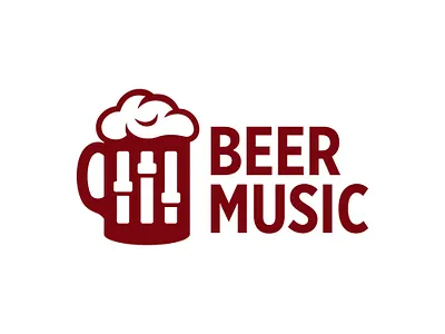 Beer Music Logo audio beer design drunk.alcohol glass grink illustration logo logoconcept logodesign logoforsale logoidea logoinspiration logoinspire music not sing singing song wine