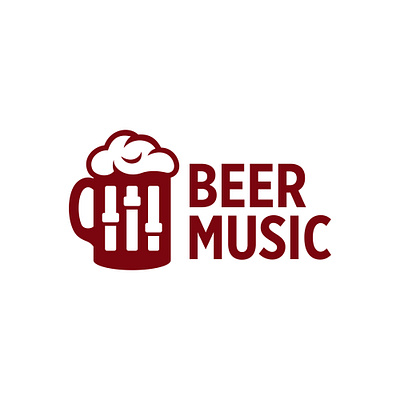 Beer Music Logo audio beer design drunk.alcohol glass grink illustration logo logoconcept logodesign logoforsale logoidea logoinspiration logoinspire music not sing singing song wine