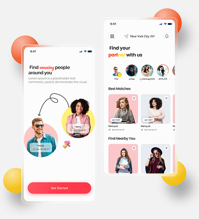 dating app ux ui mobile app design branding graphic design illustration mobile app desing ui ux