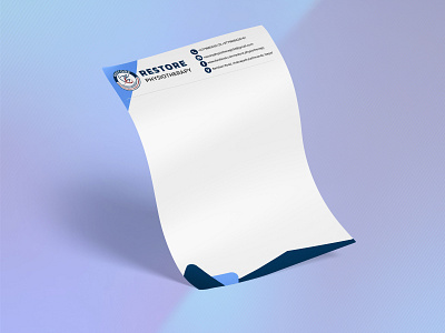 Restore Letterhead blue theme graphic design letterhead letterhead design logo ui