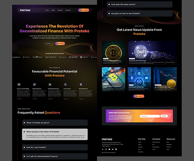 PROTOKE - DeFi Landing Page blockchain crypto defi ui uiux ux web3