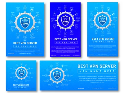 vpn server flyer poster template ,facebook cover,ads,instagram s brochure desig