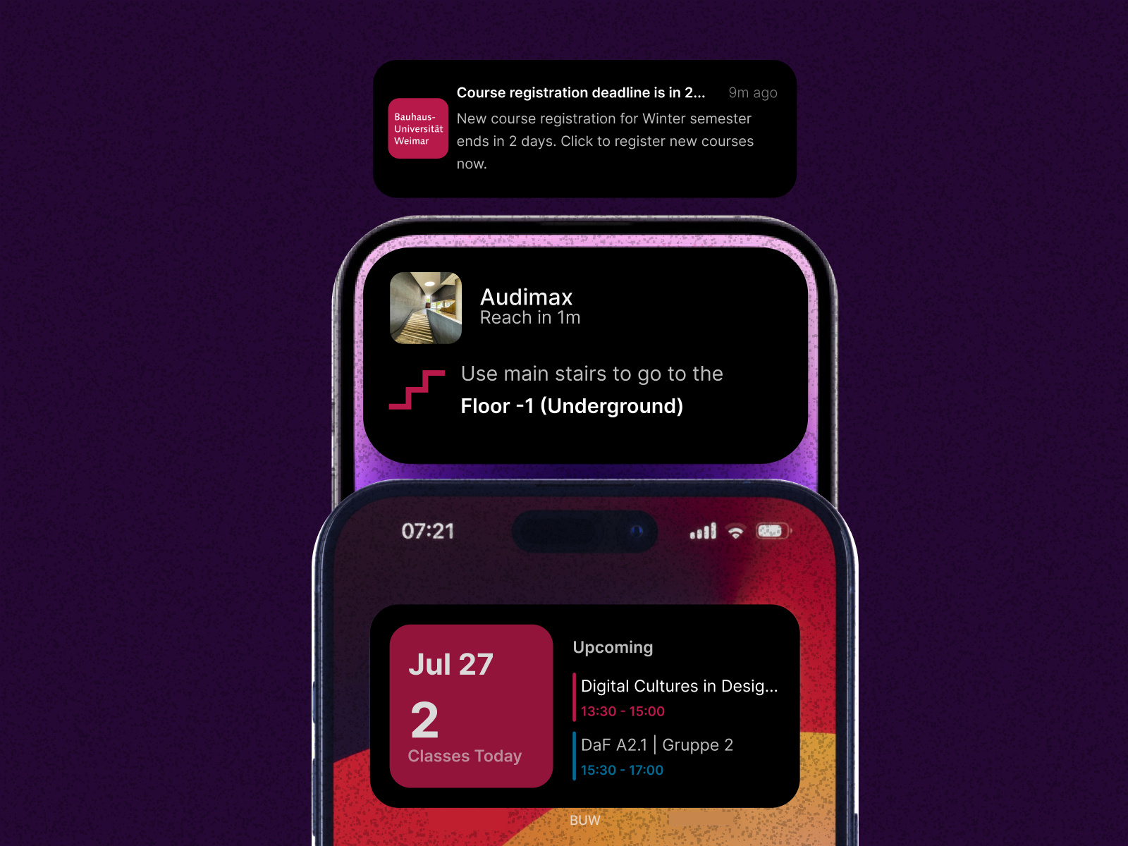 Visualizing, a mobile app for Bauhaus University of Weimar bauhaus behavior design camera navigation case study digital navigation education education app mobile ui phone ui uiux case study university app