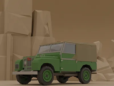 Simple poly land rover series 1 1948 3d 4x4 asset car cars game land rover low poly lowpoly off road rock rugged series 1 simple poly stone