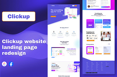 Clickup Website Redesign clickup landing page ui ui redesign uiux design user user interface ux