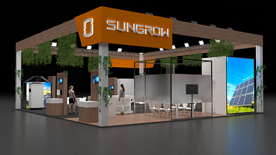 Sungrow 3d 3d design 3d max 3ds max autodesk 3ds max booth design exhibition booth exhibition design exhibition kiosk exhibition stand expo fair vray