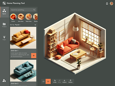 UI Inspiration #06 3d 3d scene customization graphic design home customization home planning tool room customization space planning space planning tool ui