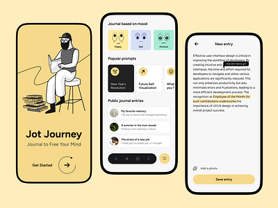 Mobile Journal App app design design mobile app design ui user experience user interface design