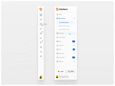LMS Sidebar: Sleek and Intuitive Navigation! appdesign branding cleandesign dashboard designinspiration edtech education graphic design lms minimalist moderndesign navigation sidebar studentportal ui uiux userexperience userinterface ux webdesign