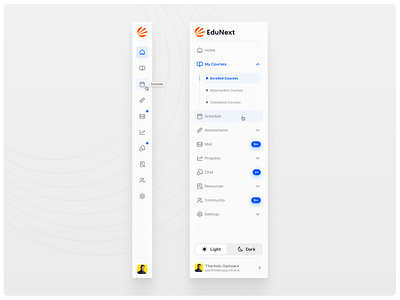 LMS Sidebar: Sleek and Intuitive Navigation! appdesign branding cleandesign dashboard designinspiration edtech education graphic design lms minimalist moderndesign navigation sidebar studentportal ui uiux userexperience userinterface ux webdesign