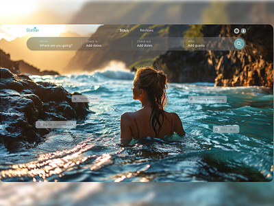 Stellar - Travel Service Web site 3d branding graphic design homepage inspiration inspire marketing ocean product promotion sale sea travel trend ui ux ux design web web design webdesign