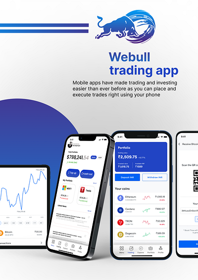 Trading app ui/ux graphic design ui