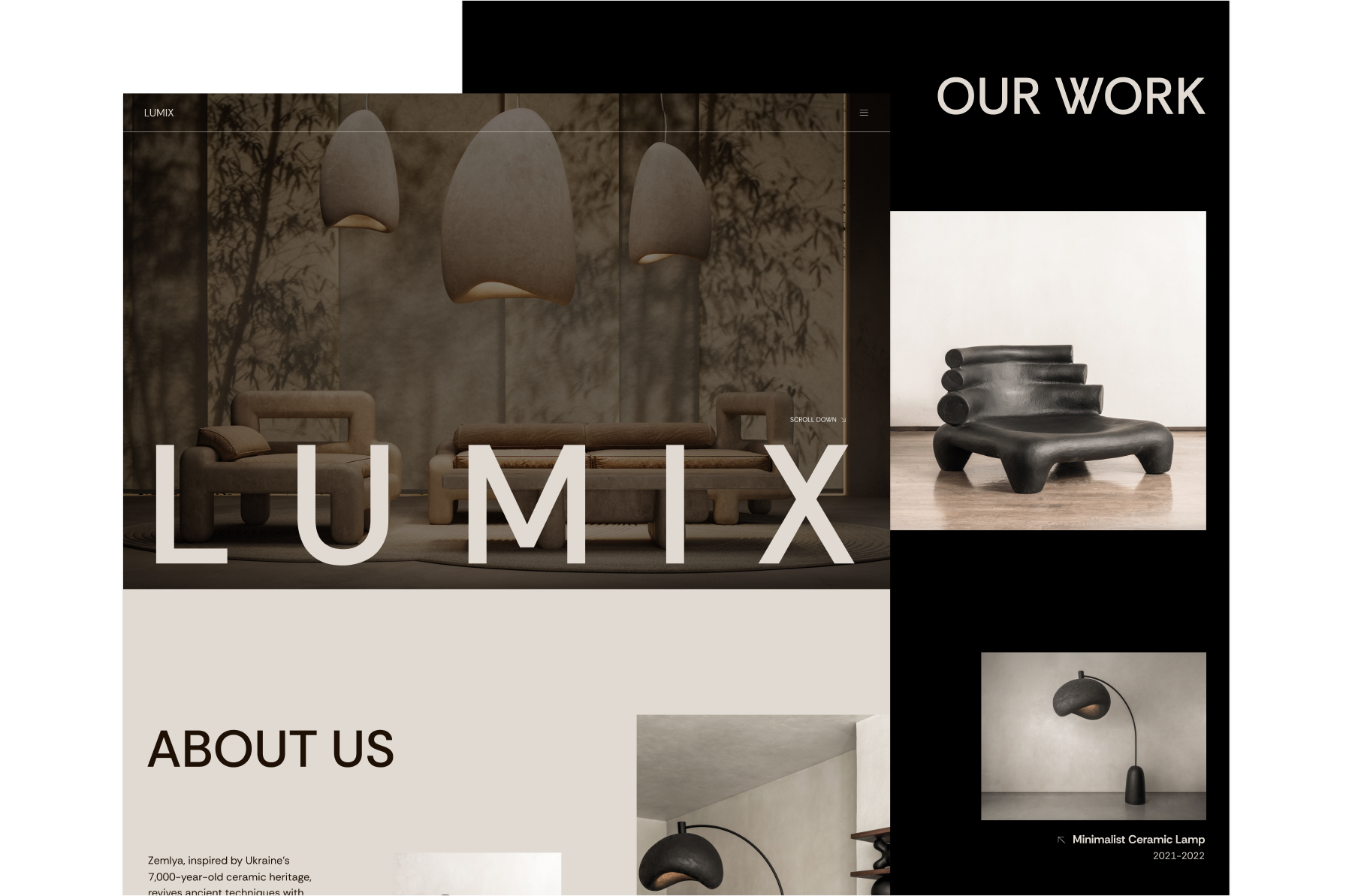 Furniture Landing Page ceramic ceramiclandingpage furniture interier interierdesign landingpage ui uichallenge