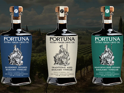 Fortuna Olive Oil Packaging bottle design engraving etching graphic design illustration olive oil packaging