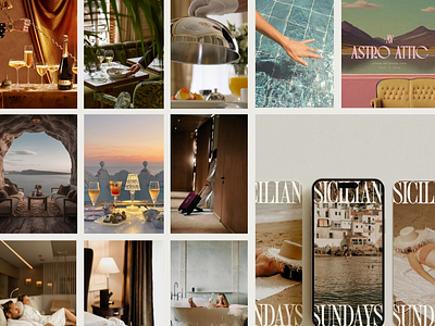 Luxurious Escapes: 4 & 5-Star Hotels Mood Board art direction brand design brand refresh branding colours concept creative design experience graphic design hospitality luxurious hotels mood board photograhy typography visual identity