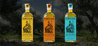 Fortuna Olive Oil Packaging bottle design bottle label fortuna illustration olive oil packaging