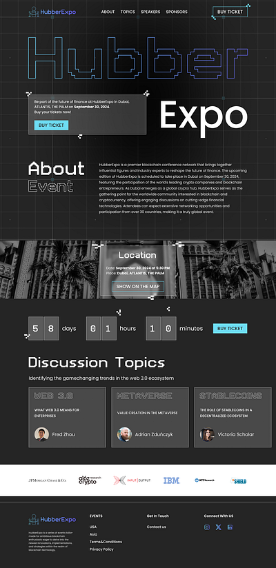 Crypto Event Landing Page blockchain crypto crypto event design landing page ui