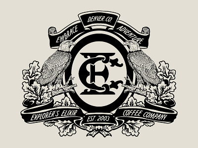 Explorer's Elixir Coffee Co. Seal badge logo historical seal seal design