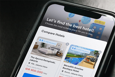 Simplifying Hotel Comparison app b2c design illustration tiket.com ui ux