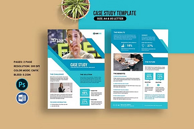 Case Study Flyer Template agency best case study booklet brief bulletin business case case study case study flyer clean corporate creative document informational marketing ms word multipurpose photoshop template presentation professional