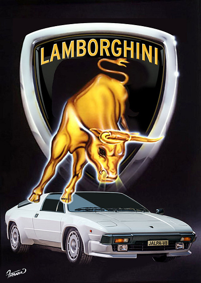 Lamborghini Jalpa - 1982 ca car illustration classic car design classic italian cars illustration lamborghini jalpa 1982 moreno franco art