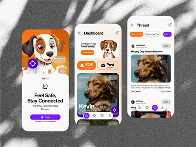 Paw Patrol - A Dog tracker and Community Hub App app application design dog app dog tracking app graphic design ui uiux ux