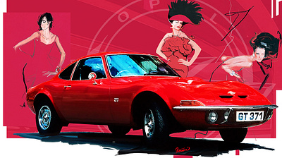 Opel GT- 371 - Car as Fashion branding car car illustration classic car design german car design graphic design moreno franco art opel gt 371