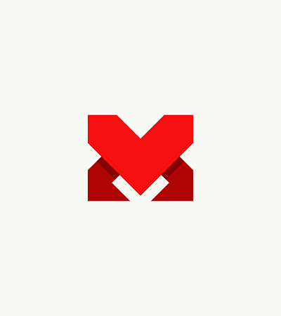 Letter M Love Logo beauty geometric initial letter logo logo mark love lovely loving m shape