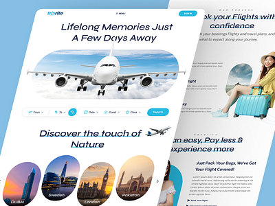 Flight Booking Website UI design 3d airline website booking conversion rate optimization design flight booking flight booking website graphic design interaction design intuitive design minimalistic design responsive design simple design travel website ui ui design user experience design ux ux design web design