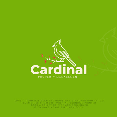 Line Bird Logo Design branding cardinal bird cardinal bird logo graphic design line bird logo line logo logo minimal logo