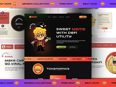 memecoin crypto website design 3d animation branding graphic design logo motion graphics ui