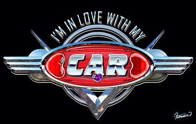 I'm In Love with My Car - Poster branding car illustration classic american cars classic car design design graphic design illustration im in love with my car logo moreno franco art typography