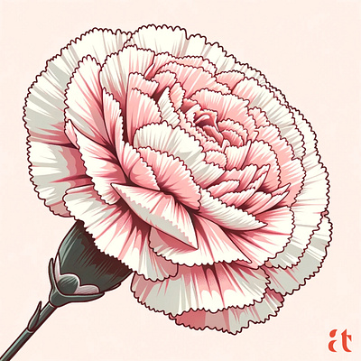 Frilled Elegance by Aravind Reddy Tarugu aravind art botanical carnation craftsmanship delicate design detailed elegance floral frills gradation illustration intricate light reddy shadow subtle tarugu vector