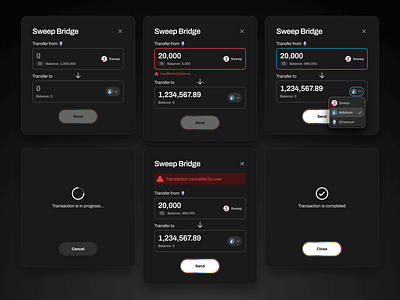 Transfer form blockchain crypto defi form product transfer ui ux web3 webdesign