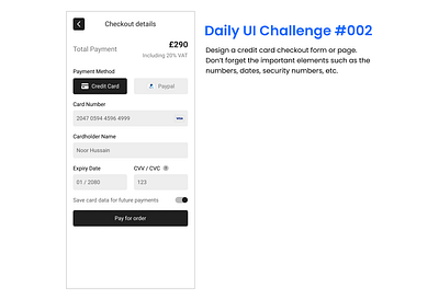 Daily UI Challenge #002 - Credit Card Checkout card information credit card form daily ui 2 daily ui challenge figma mockup payment form