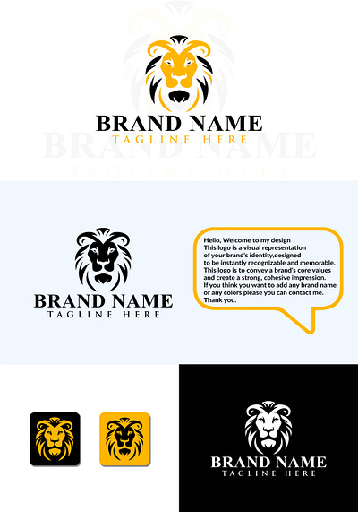 Elegant Lion logo Design. black