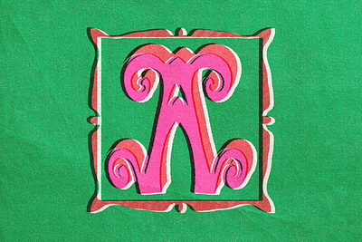 A de Arlequín 36daysoftype faux riso graphic design hand lettering illustration illustrative lettering letter a lettering retrosupply riso risograph