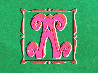 A de Arlequín 36daysoftype faux riso graphic design hand lettering illustration illustrative lettering letter a lettering retrosupply riso risograph