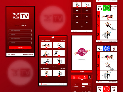 TV Fitness Studio - Falcon Fitness Box TV app design fitness fitnesstechnology graphic design gym smart tv tv tvinterface ui ui design user inter face userexperience ux